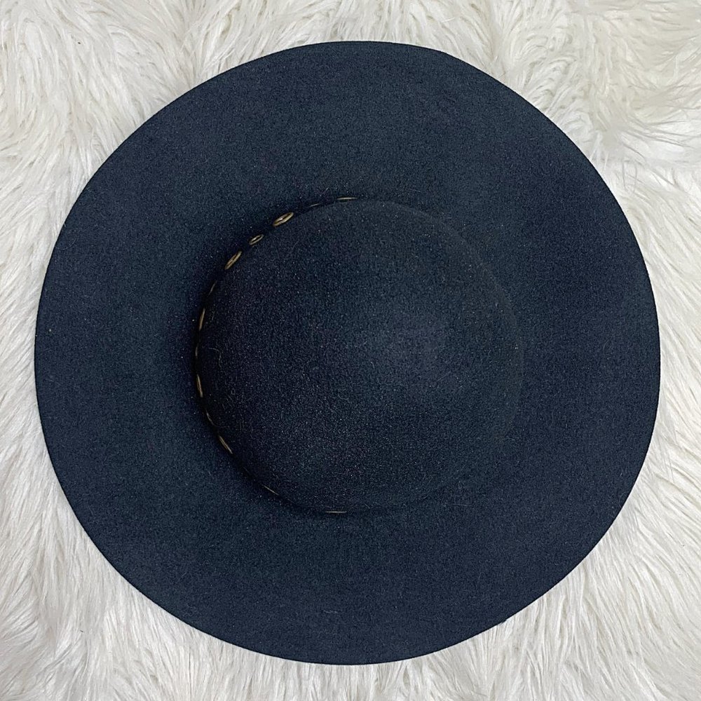 Floppy-Brim Embellished Felt Hat in Black - Picture 5 of 7